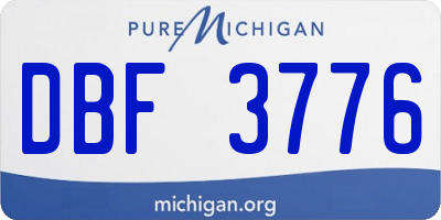 MI license plate DBF3776
