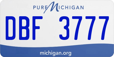 MI license plate DBF3777
