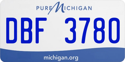 MI license plate DBF3780