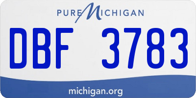 MI license plate DBF3783