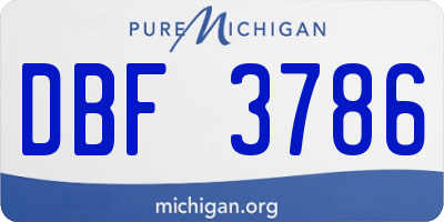 MI license plate DBF3786