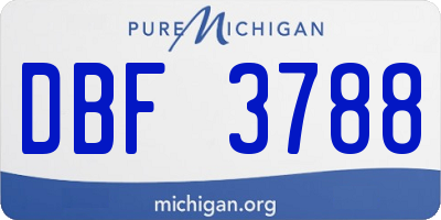 MI license plate DBF3788