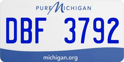 MI license plate DBF3792