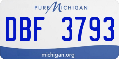 MI license plate DBF3793