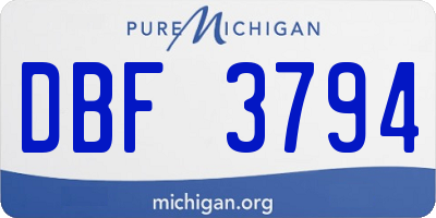 MI license plate DBF3794