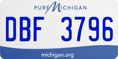 MI license plate DBF3796