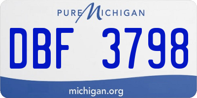 MI license plate DBF3798