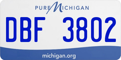MI license plate DBF3802