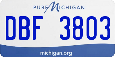 MI license plate DBF3803