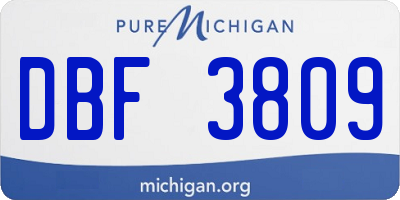 MI license plate DBF3809