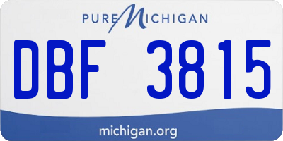 MI license plate DBF3815