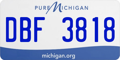 MI license plate DBF3818