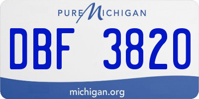 MI license plate DBF3820