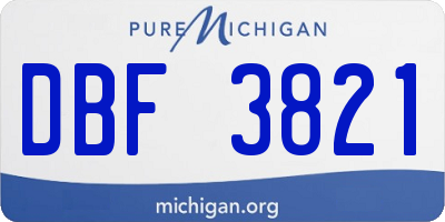 MI license plate DBF3821