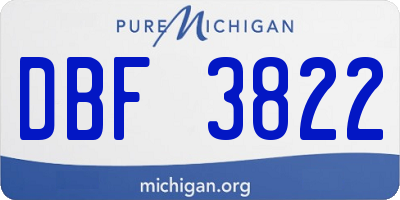 MI license plate DBF3822