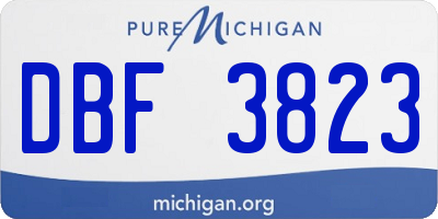 MI license plate DBF3823