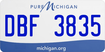 MI license plate DBF3835