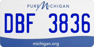 MI license plate DBF3836