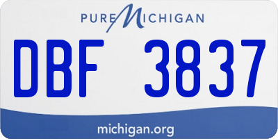 MI license plate DBF3837