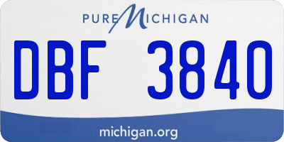 MI license plate DBF3840