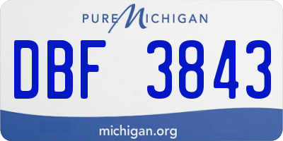 MI license plate DBF3843