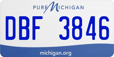 MI license plate DBF3846