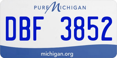 MI license plate DBF3852