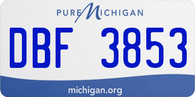 MI license plate DBF3853