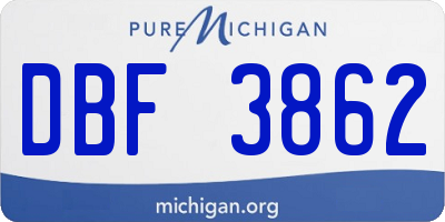 MI license plate DBF3862