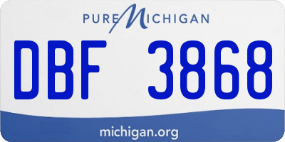 MI license plate DBF3868