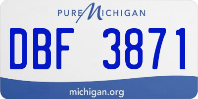 MI license plate DBF3871