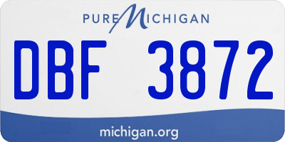 MI license plate DBF3872