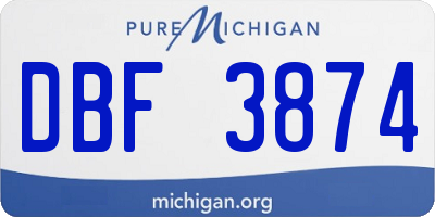 MI license plate DBF3874
