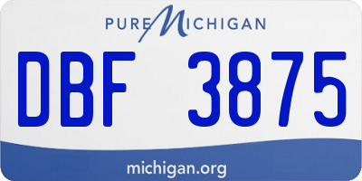 MI license plate DBF3875