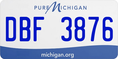 MI license plate DBF3876