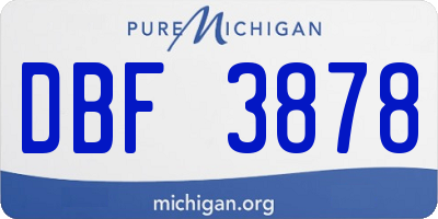 MI license plate DBF3878