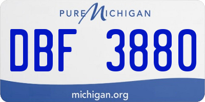 MI license plate DBF3880