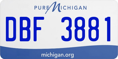 MI license plate DBF3881