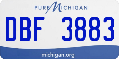 MI license plate DBF3883