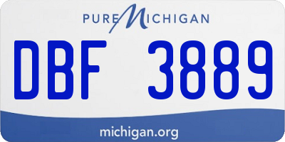 MI license plate DBF3889