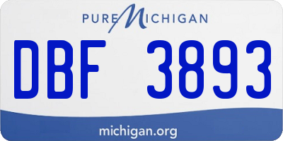 MI license plate DBF3893