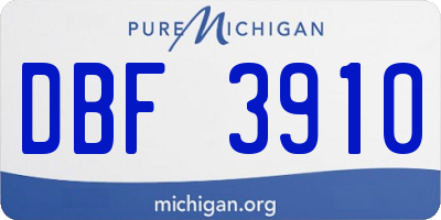 MI license plate DBF3910