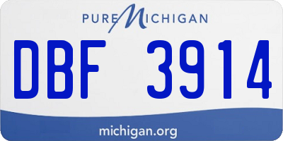 MI license plate DBF3914