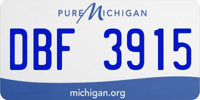 MI license plate DBF3915
