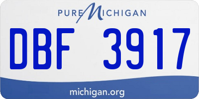 MI license plate DBF3917