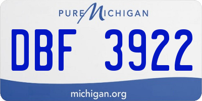 MI license plate DBF3922
