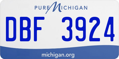 MI license plate DBF3924
