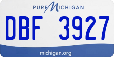 MI license plate DBF3927