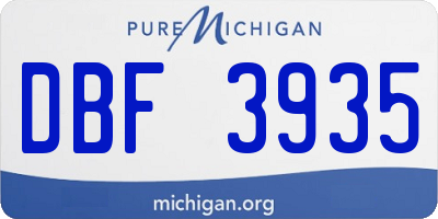 MI license plate DBF3935