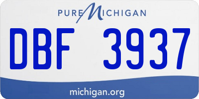 MI license plate DBF3937